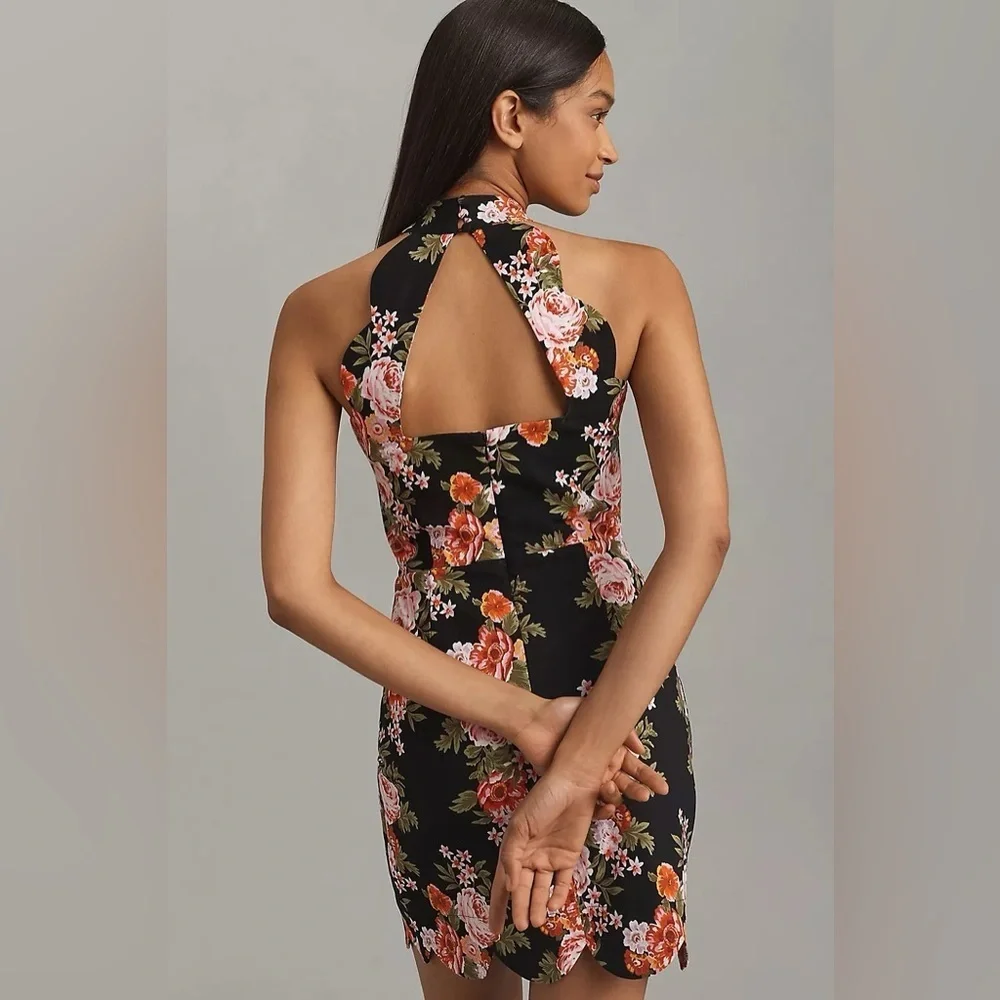 NWT Anthropologie Scallop Mini Floral Halter Dress XL